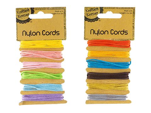 Cord - Nylon 12 Colours x 1m each KK